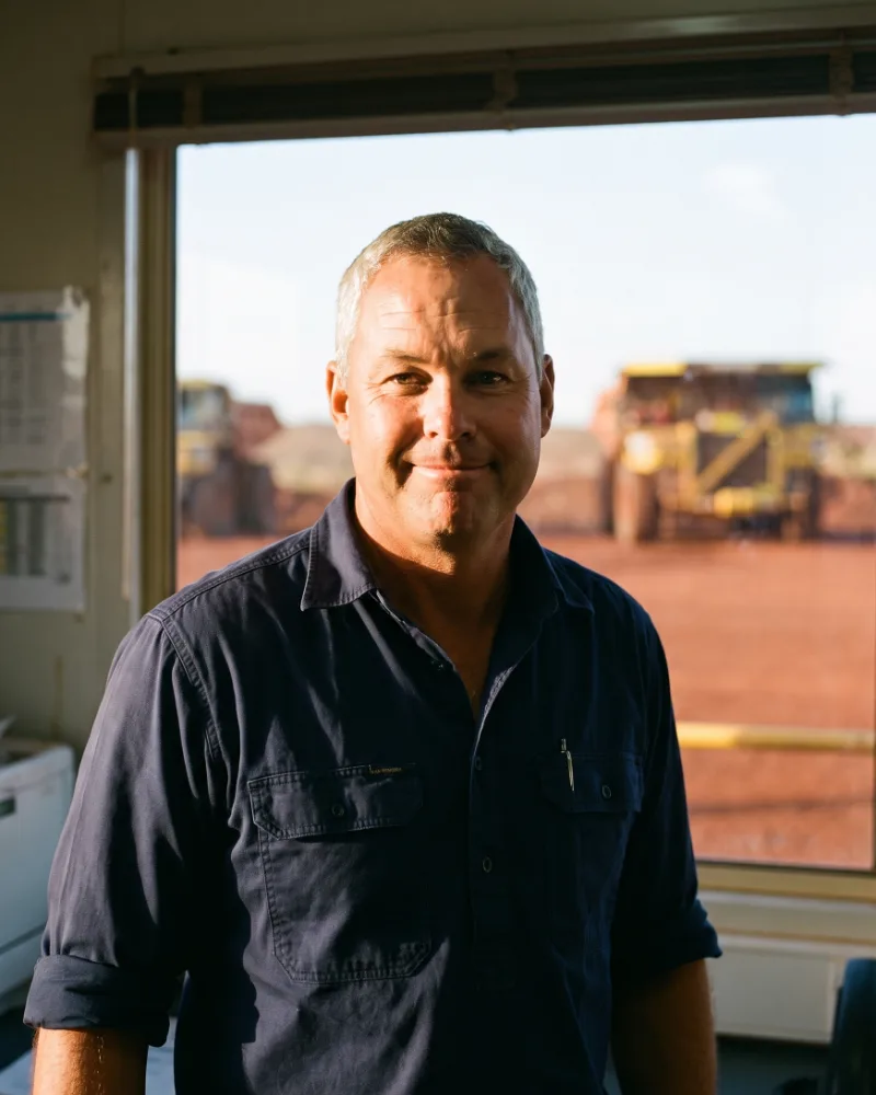 Dan Jewell, in a site office.